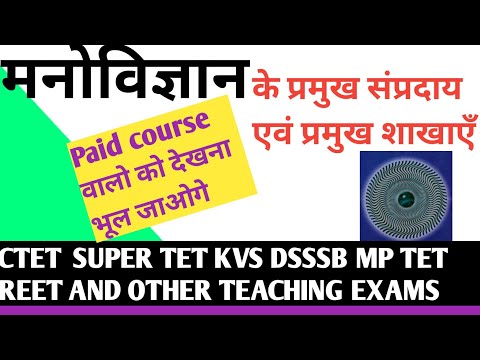 मनोविज्ञान के प्रमुख संप्रदाय एवं शाखाएँ / for #CTET_2020 #KVS DSSSB | #cdp /By MANU VERMA