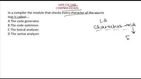 Compiler Design GATE CSE PYQ LEXICAL ANALYSIS 1988