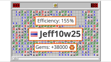 Minesweeper Online - Expert Efficiency World Record 155% by Jeff10w25 on October 4, 2023