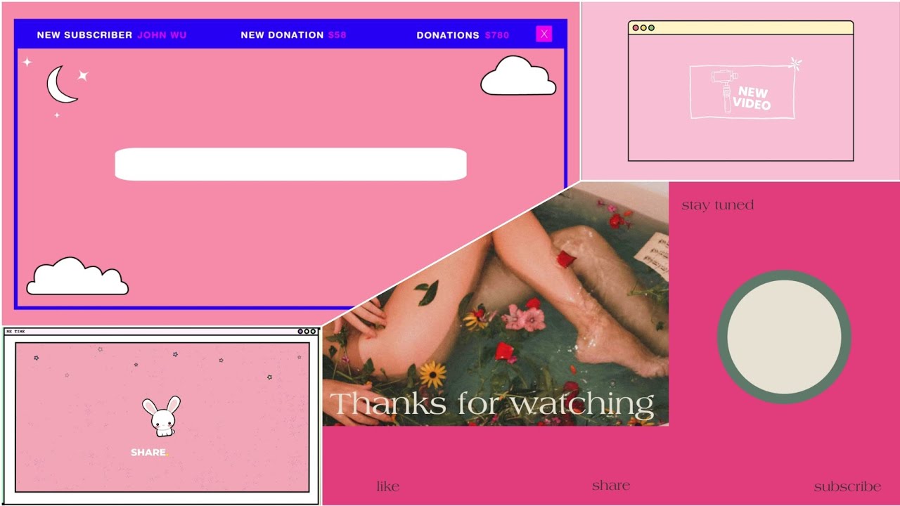 New Pink Intro and Outro Templates 💗🌸🍨🧁// *NO COPYRIGHT*// Free to use ...