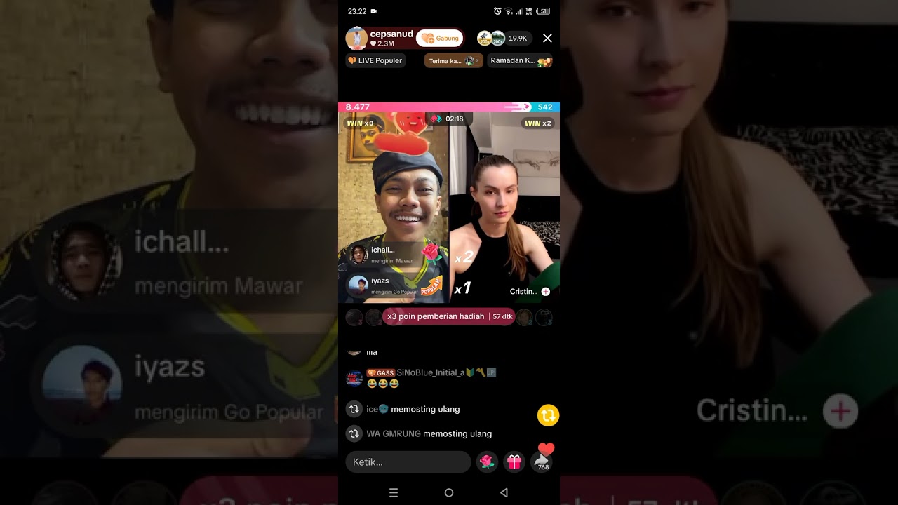 Lagi kena mental sama cristin