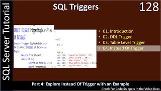 Triggers | Part 4 - Instead of Trigger | SSMS TSQL Tutorial #128