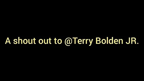 A shout out to @Terry Bolden Jr.