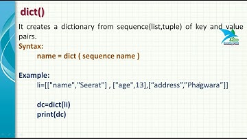 Unit 2 II Chapter 10  II  Working with Dictionaries and tuples II Dictionary Functions II Part 3