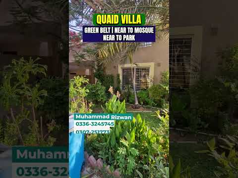 Quaid Villa Green Belt Facing | Near Mosque & Park | Bahria Town Karachi