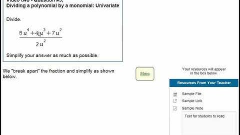 Dividing a polynomial by a monomial Univariate