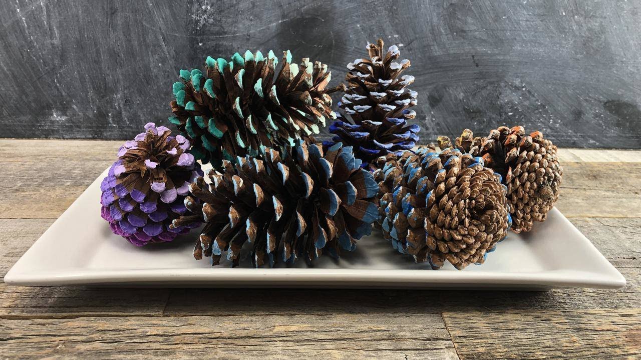 DIY Decoupage Colour-Block Pine Cones - The Crafty Gentleman