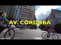 [4K] Buenos Aires Bike Tour - Recorrido en Bicicleta / Avenida Córdoba - Buenos Aires - Argentina