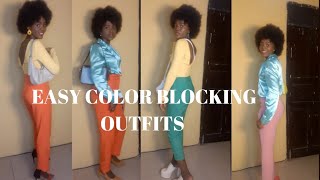 Easy color block outfits| clothing try on haul