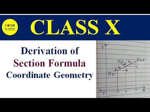 Derivation of Section Formula Coordinate Geometry . # ...