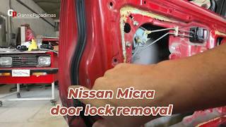 Nissan Micra  (K11, 1992-2002) door lock removal