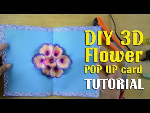 how to make DIY 3D flower POP UP card - YouTube