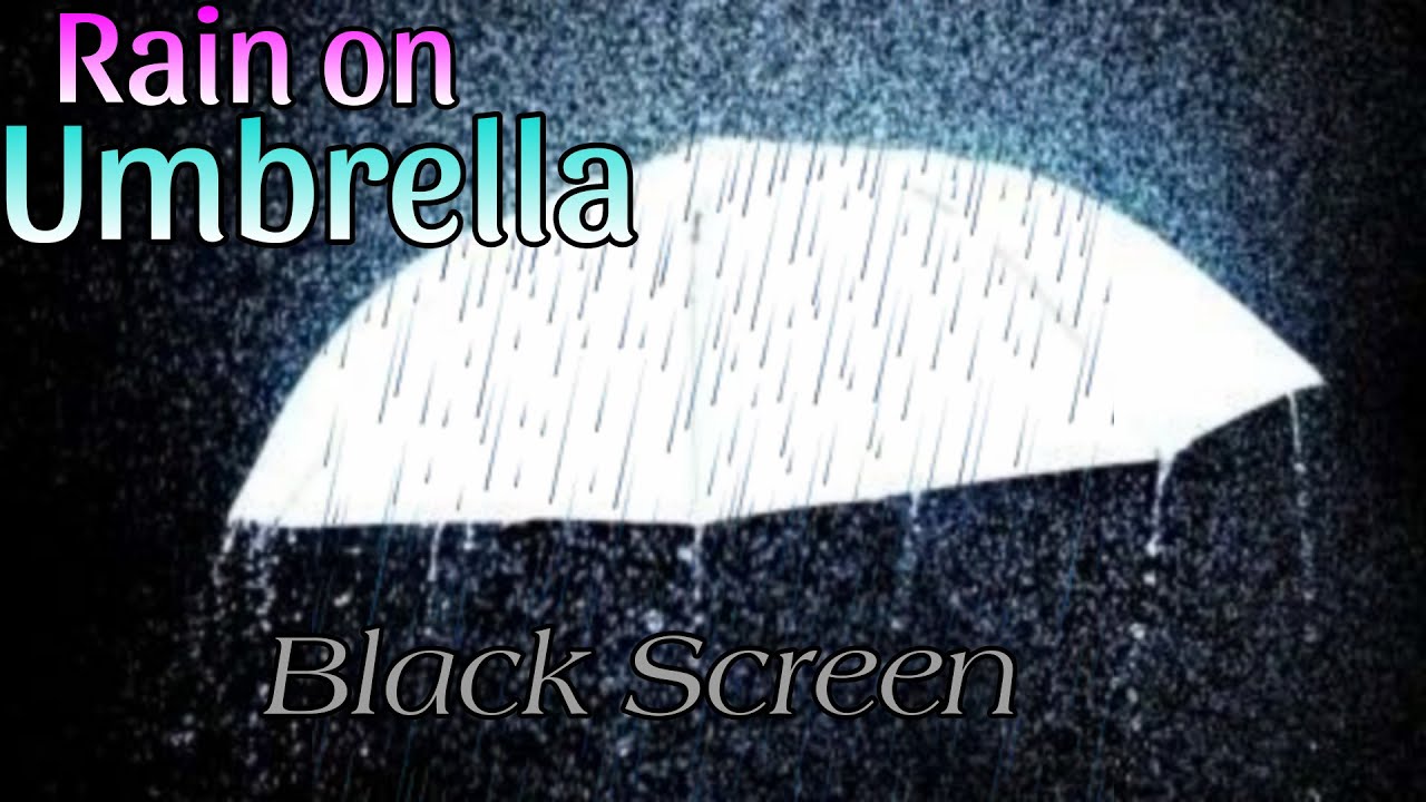 [Black Screen] Heavy Raindrops on Umbrella | Rain Ambience No Thunder | Rain Sounds for Sleeping