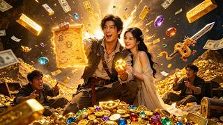 He finds a treasure map, gains riches and wins love.