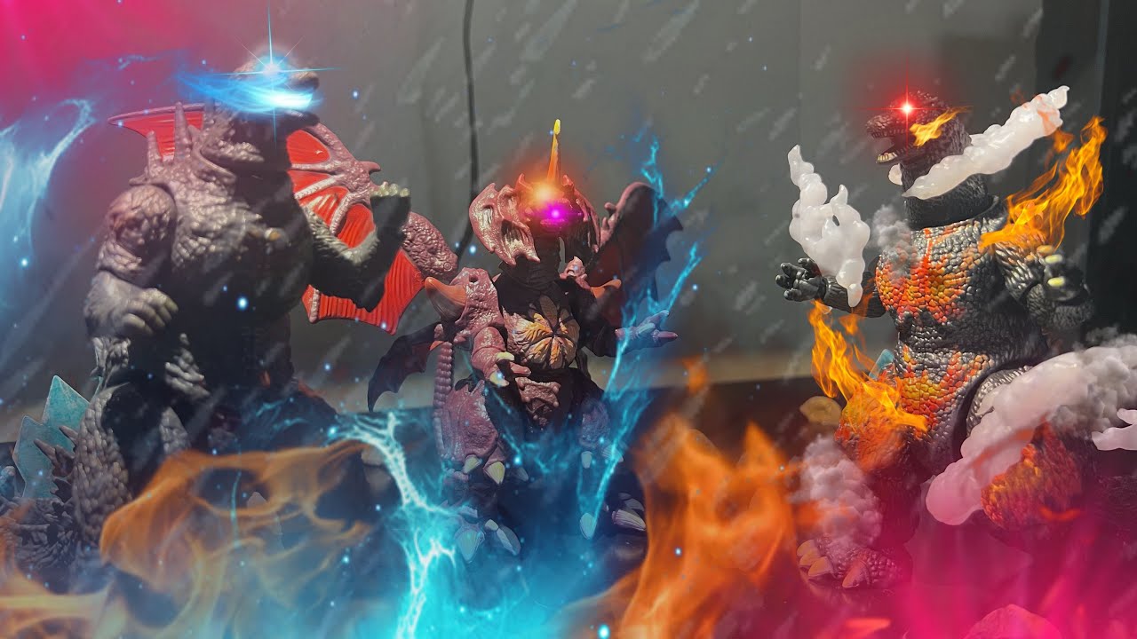 Godzilla Minus One VS Burning Godzilla VS Destroyah|Stop Motion Contest Entry|@Editzzstudio 