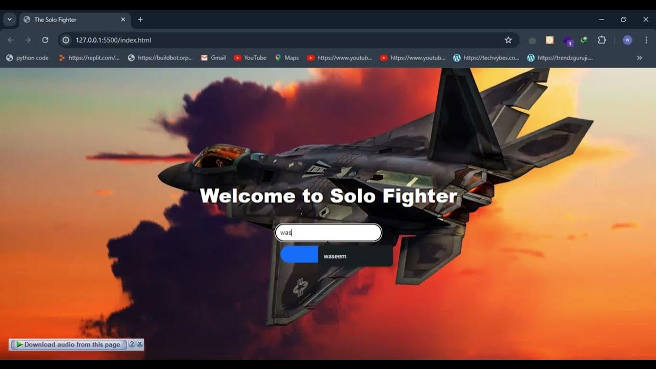 JavaScript Game Development Project | Solo Fighter Jet 2D - YouTube