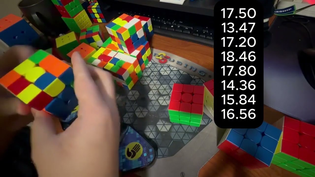 16 Rubik's Cubes solved in 4:40