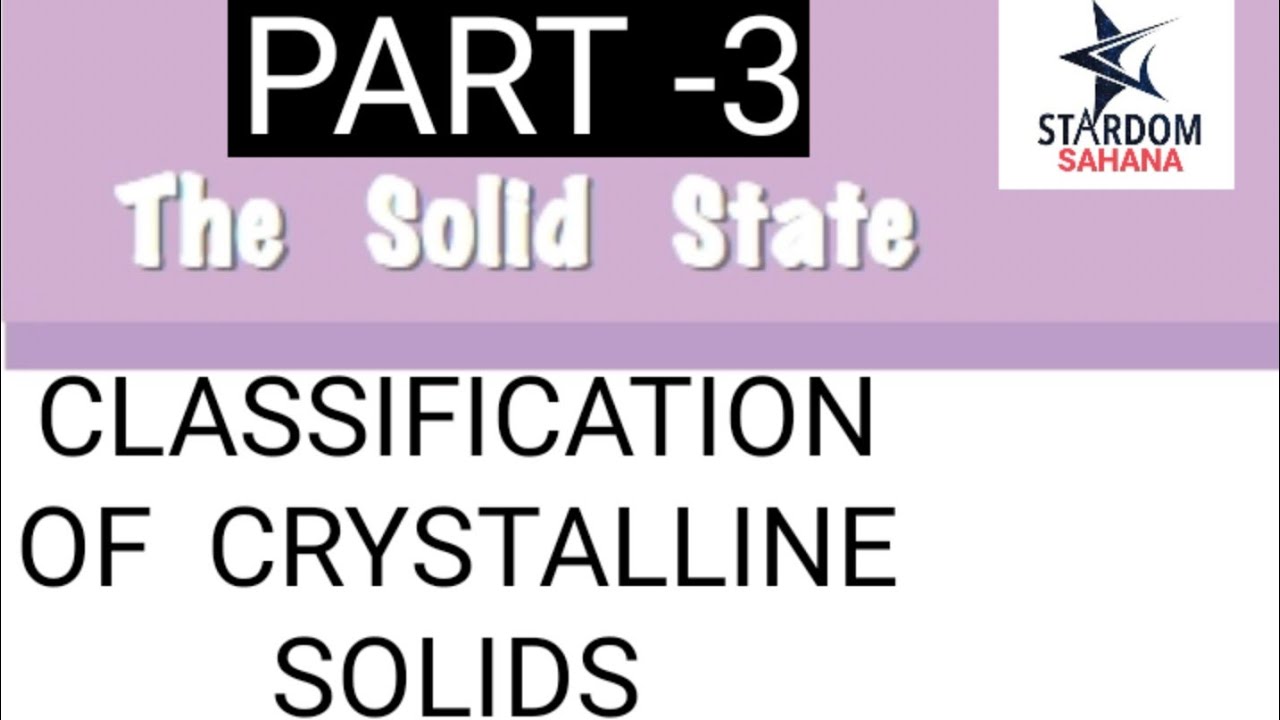 Classification Of Crystalline Solids - The Solid State class 12 ...