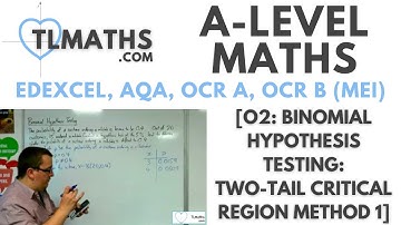 A-Level Maths: O2-10 [Binomial Hypothesis Testing: Two-Tail Critical Region Method 1]