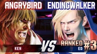 SF6 ▰ ANGRYBIRD (Ken) vs ENDINGWALKER (#3 Ranked Ed) ▰ High Level Gameplay