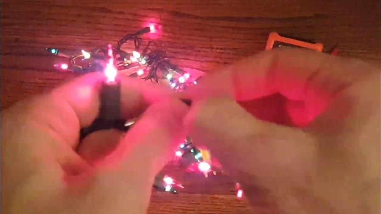Testing Christmas lights with multimeter and other electrical tools