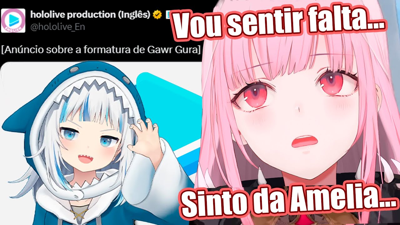 Calli aborda os motivos da graduação de Gura e acaba ficando emotiva...