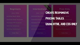 How to create Responsive pricing tables with HTML AND CSS