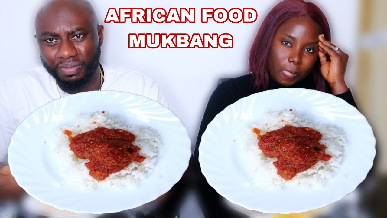 ASMR AFRICAN FOOD MUKBANG | WHITE RICE AND STEW MUKBANG