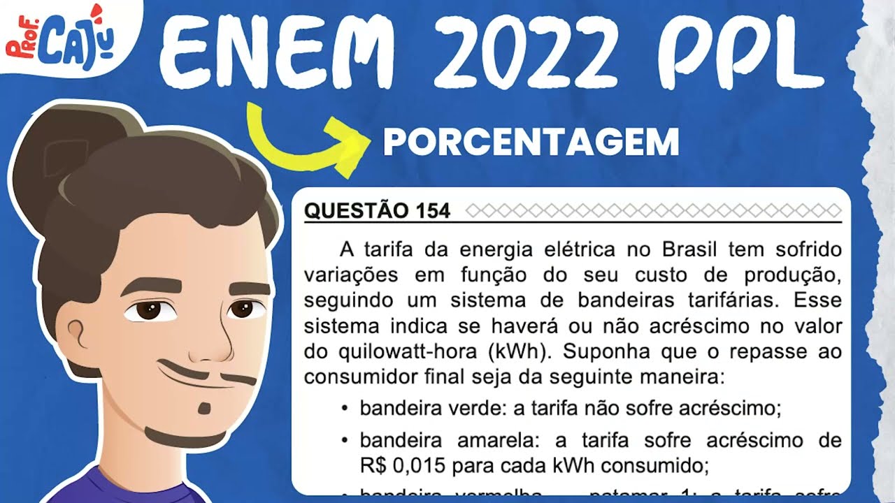 [ENEM 2022 PPL] 154 📘 PORCENTAGEM A tarifa da energia elétrica no Brasil tem sofrido variações em