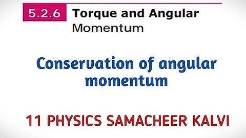 Torque and angular momentum | Unit 5 Motion of system of particles | 11 Physics Samacheer kalvi.