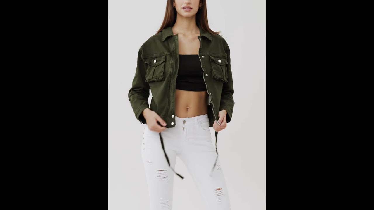 Damen Denim Übergang Stretch Jeansjacke Biker Jacke Basic Blazer Fashion Trend Katalog Empfehlung