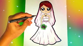 Как нарисовать милую НЕВЕСТУ? Лёгкие рисунки для детей и начинающих №364 Как нарисовать милую НЕВЕСТУ? Лёгкие рисунки для детей и начинающих №364