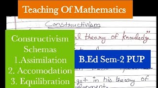 Constructivism//Teaching Of Mathematics// Imp.Q//Part-3 B.Ed Sem-2 PUP #pup #pupexamnewstoday #2022