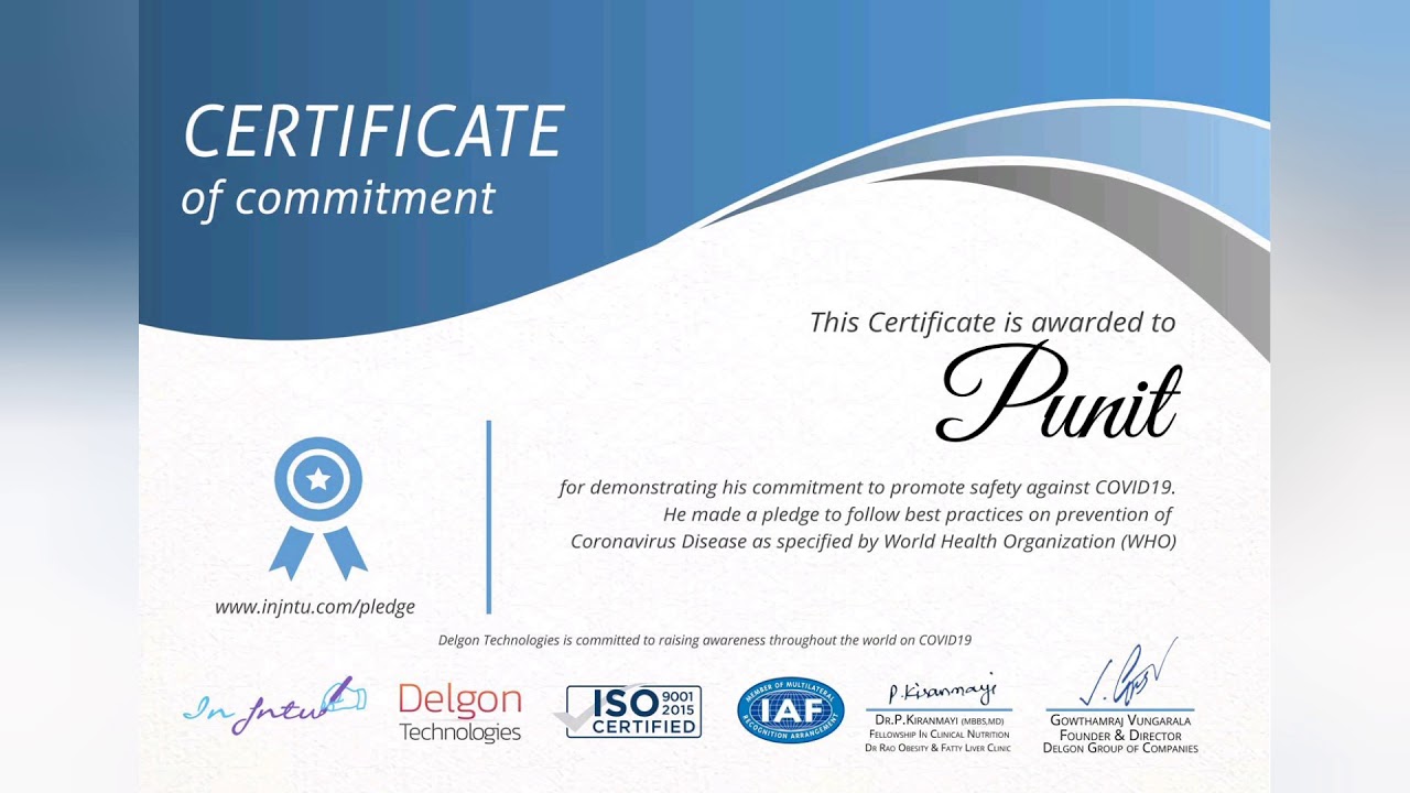 Online certificate || COVID 19 || certificate || pledge || In 2 minutes ...