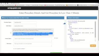 HOW TO CREATE STORED PROCEDURE IN LESS THAN 1 MINUTE - Getsqlquery.com