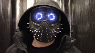 Wrench mask with voice mod and wired remote