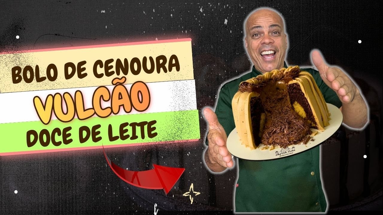 🔴Bolo Vulcão de Cenoura com Brigadeiro TAMANHO BABY
