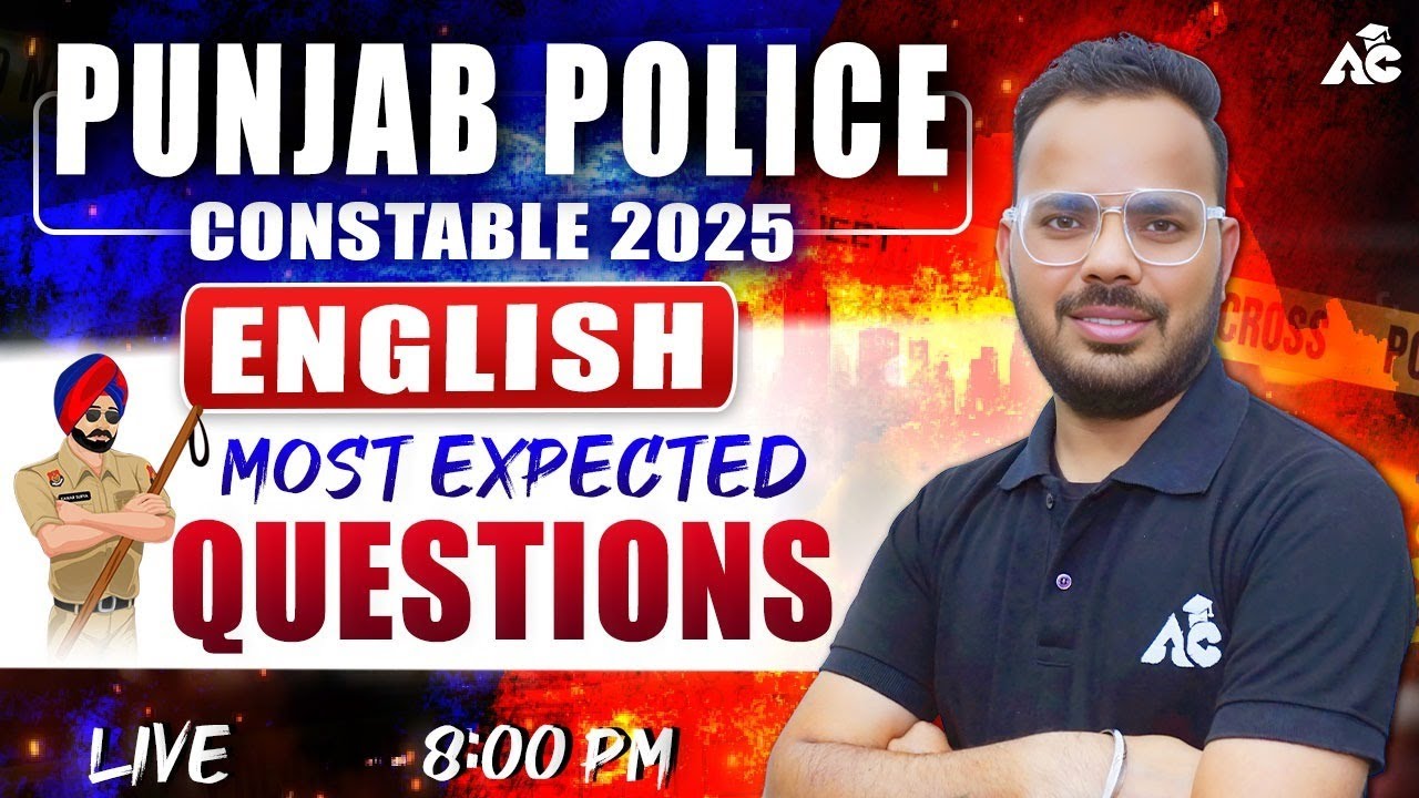 Punjab Police Constable 2025 | English Most Expected Questions | By Rohit Sir