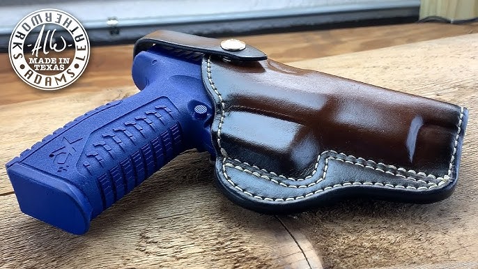 Making a Field Style Gun Holster - Springfield XD-M 4.5 mexican-loop-holster-template-leathercraft-for-western-holsters-hellhound-leather-co