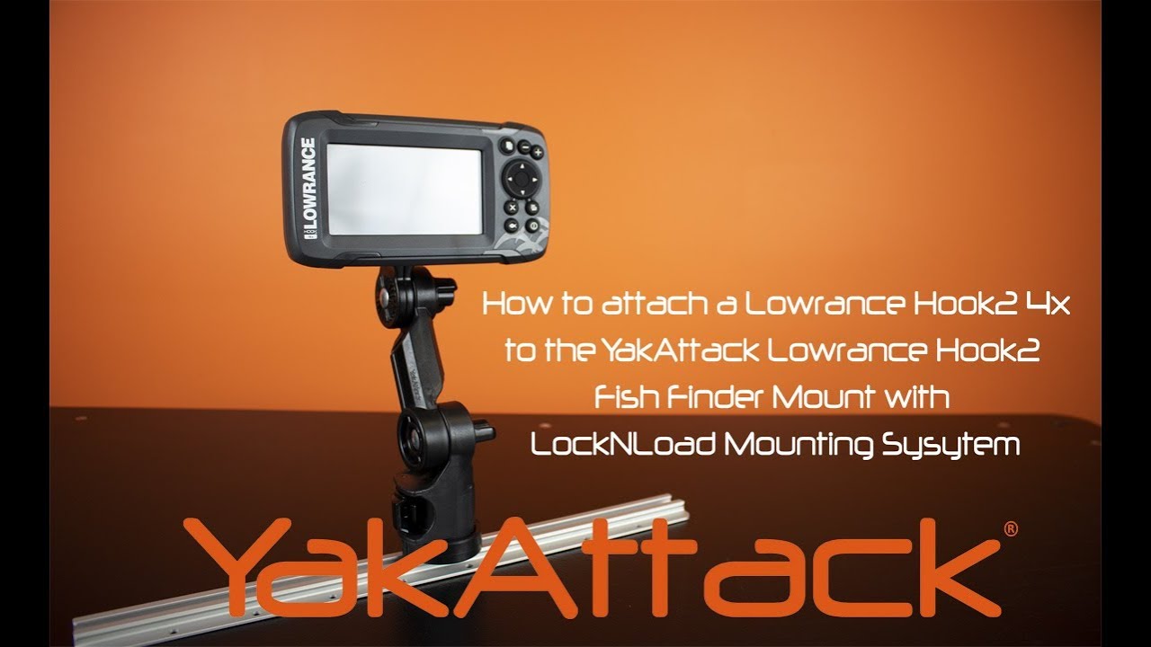 akAttack Lowrance Hook2 Fish Finder Mount with Track Mounted LockNLoad  Mounting System