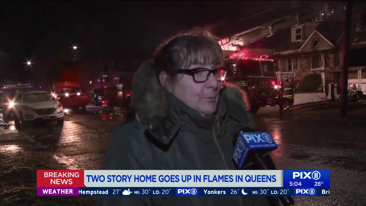 Fire breaks out at Queens home - YouTube