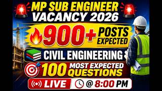 MP Sub Engineer Vacancy 2026 | 3 Hour Non-Stop Mega Marathon | Complete Syllabus Revision | Live
