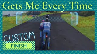 Custom Zwift Finish Line on Two Bridges Loop - Gotta Know the Course!