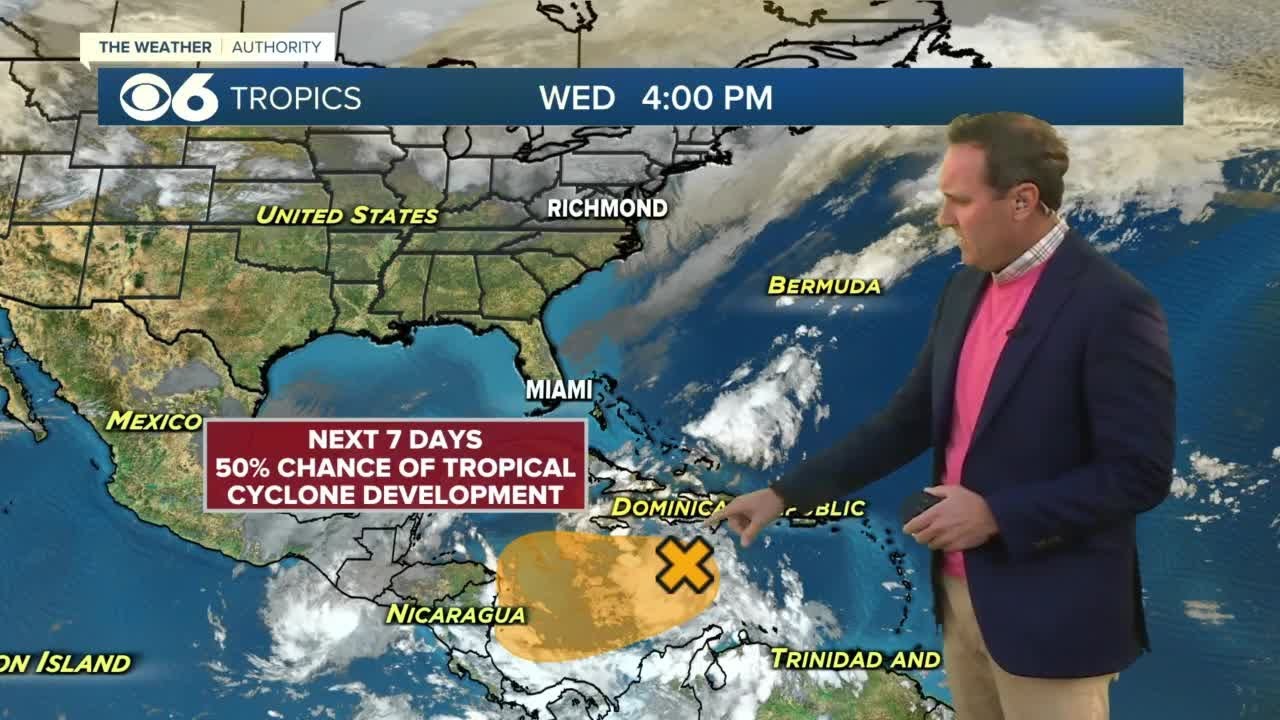 Disturbance has 50 percent chance of tropical cyclone development - YouTube