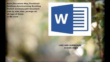 Ruler,Thumbnail,document map,switch windows,view synchronise in ms word