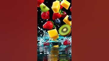 AI-Generated Ultra HD Macro Shot of Juice Fresh Fruits #shorts