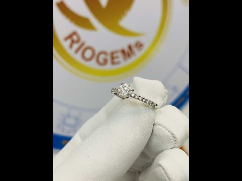 Nhẫn MOISSANITE viên chủ 4.5 ly VÀNG TRẮNG 18K phong thủy