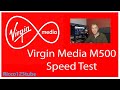 Virgin M500 Broadband speed test.