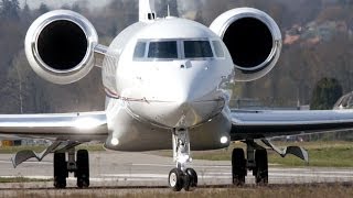 Gulfstream G650 JCB Landing & Take Off at Bern Airport