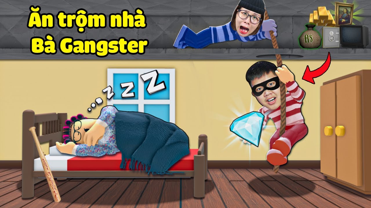 Thử thách troll lấy cắp đồ của Bà Ngoại Gangster Rob the House !? bqThanh & Ốc Bị Bắt Bỏ Tù